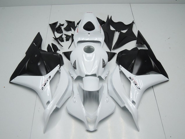Branco Preto Fosco Carenagem Moto CBR 600RR 09-12 Branco Preto Fosco Carenagem Moto CBR 600RR 09-12