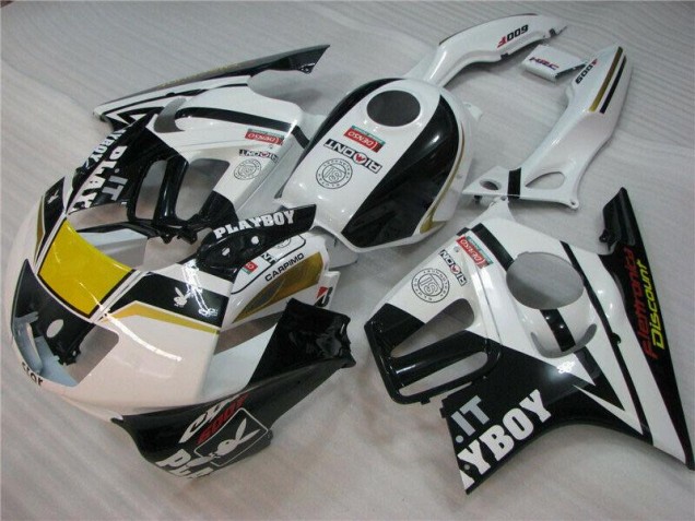 Branco Preto Playboy Carenagem Moto CBR 600 F3 95-98 Branco Preto Playboy Carenagem Moto CBR 600 F3 95-98