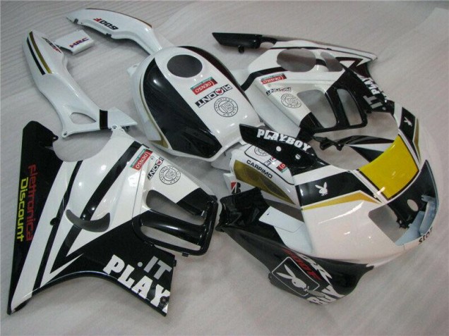 Branco Preto Playboy Carenagem Moto CBR 600 F3 95-98 Branco Preto Playboy Carenagem Moto CBR 600 F3 95-98