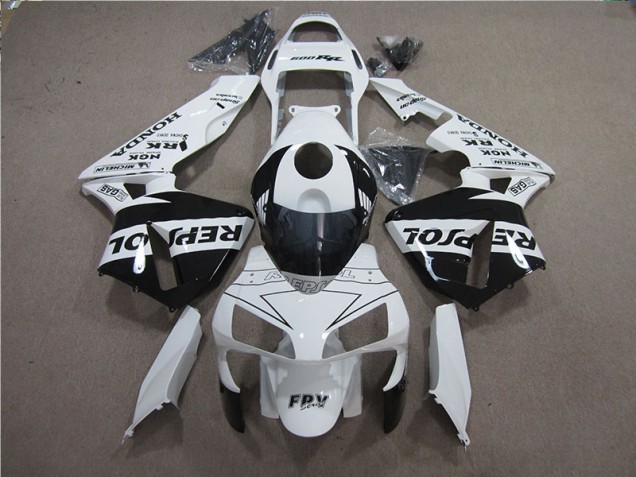 Branco Preto Repsol Kit Completo Carenagem Moto CBR 600RR 05-06 Branco Preto Repsol Kit Completo Carenagem Moto CBR 600RR 05-06