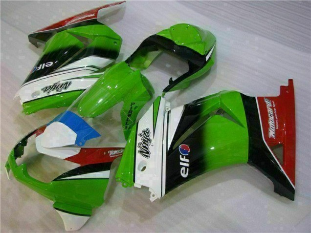 Branco Verde Preto Ninja Carenagem Moto EX250 08-12 Branco Verde Preto Ninja Carenagem Moto EX250 08-12