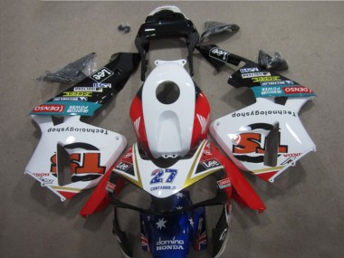 Branco Vermelho Azul Lee 27 Carenagem Moto CBR 600RR 05-06