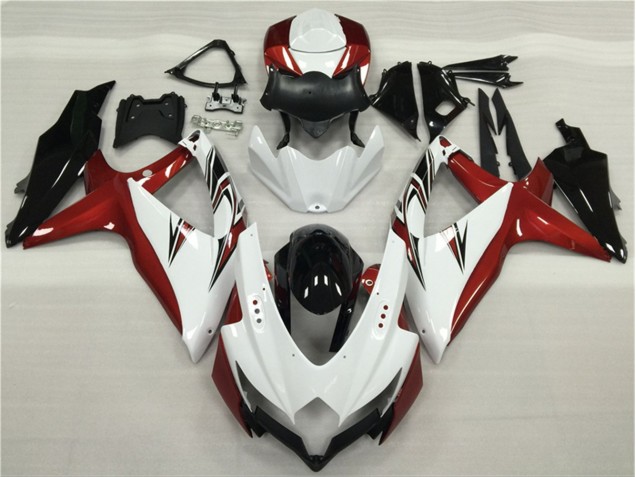 Branco Vermelho Preto Carenagem Moto GSXR 600 / 750 K8 08-10