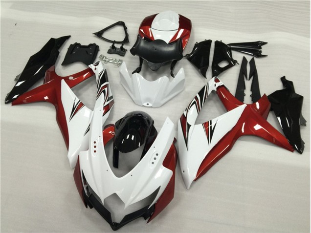 Branco Vermelho Preto Carenagem Moto GSXR 600 / 750 K8 08-10