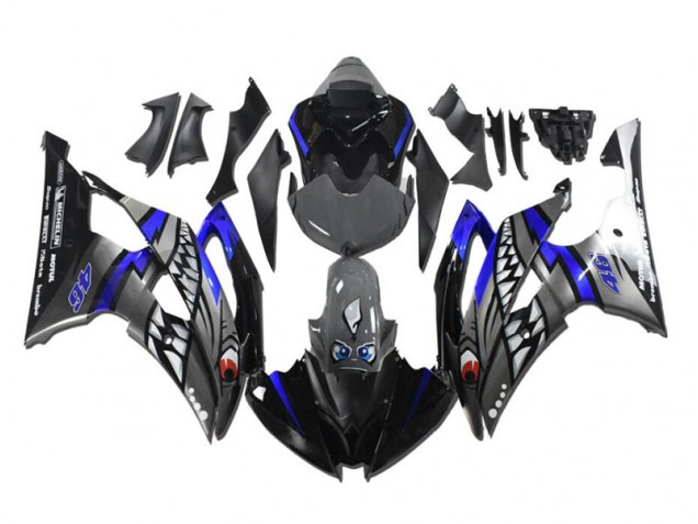 Cinzento Azul Tubarão Carenagem Moto R1 09-11