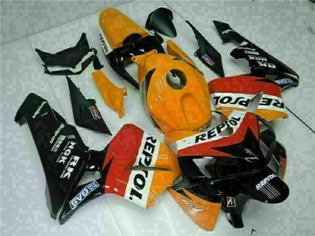 Laranja Preto Repsol Kit Carenagem Moto CBR 600RR 05-06
