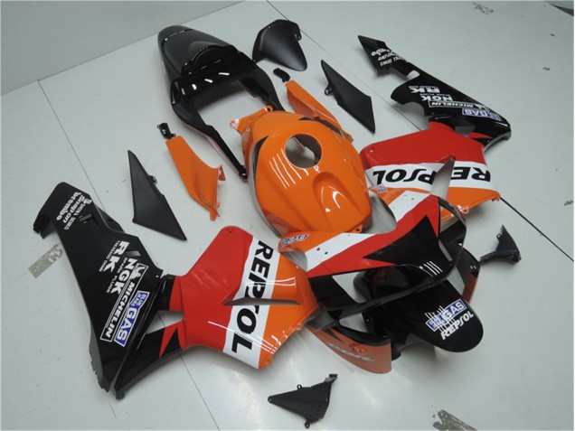 Laranja Vermelho Preto Repsol Carenagem Moto CBR 600RR 03-04