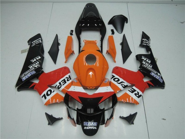 Laranja Vermelho Preto Repsol Carenagem Moto CBR 600RR 03-04