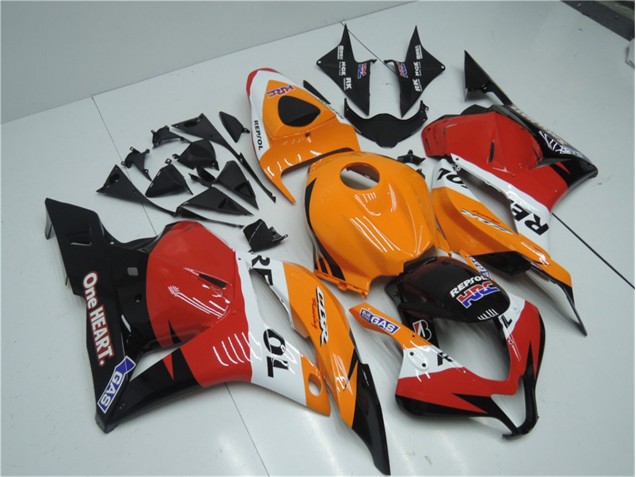 Laranja Vermelho Preto Repsol Carenagem Moto CBR 600RR 09-12