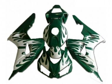 Carenagens Moto Honda CBR1000RR 2006-2007 - Branco Verde Chama