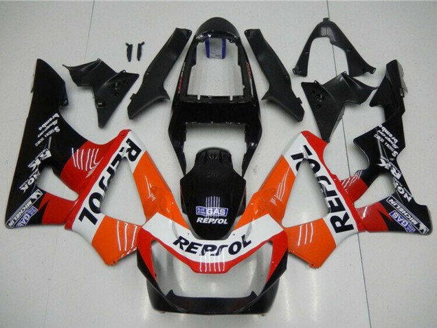 Carenagens Moto Honda CBR900RR 929RR 2000-2001 - Laranja Branco Vermelho Preto Brilhante Repsol