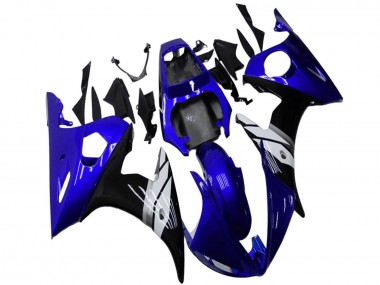 Carenagens Moto Yamaha YZF R6 2003-2004 - Azul Branco Preto Brilhante
