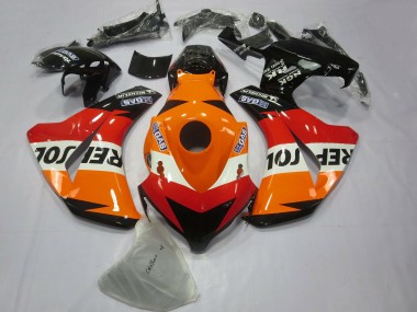 Carenagem Moto Honda CBR1000RR 2008-2011 - Laranja Branco Vermelho Preto Brilhante Repsol