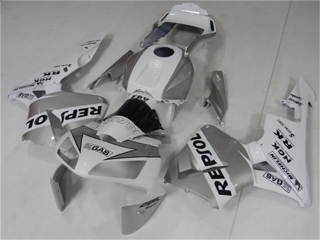 Carenagem Moto Honda CBR600RR 2003-2004 - Branco Prata Preto Repsol
