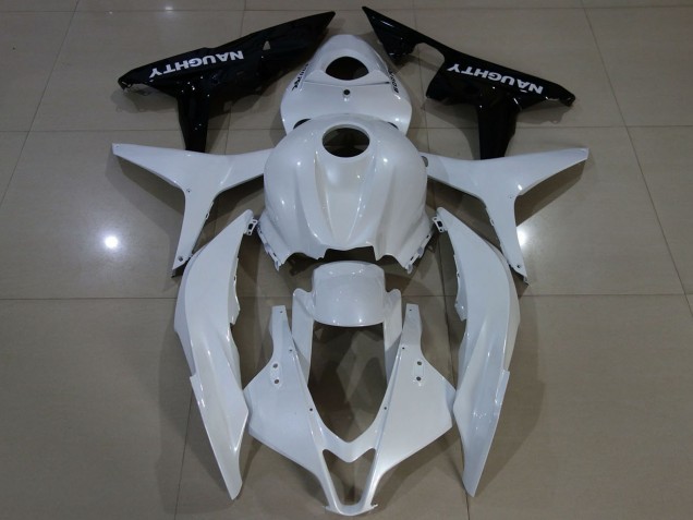 Carenagem Moto Honda CBR600RR 2007-2008 - Branco Preto Brilhante