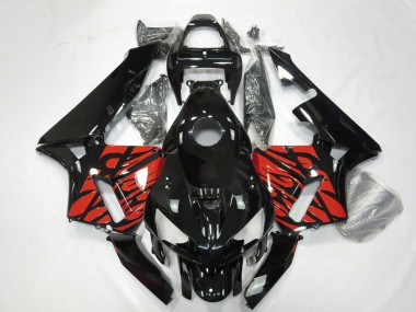 Carenagens Moto Honda CBR600RR 2005-2006 - Preto Brilhante Tribal Vermelho