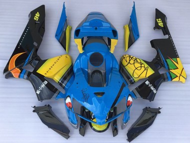 Carenagens Moto Honda CBR600RR 2005-2006 - Azul Amarelo Preto Tubarão