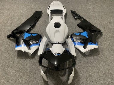 Carenagem Moto Honda CBR600RR 2003-2004 - Branco Azul Preto Brilhante Respingos