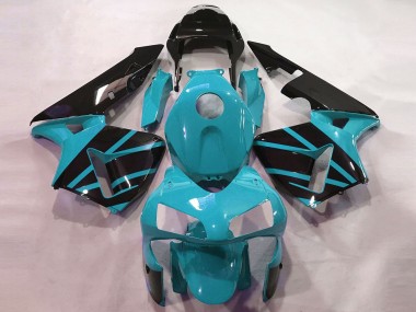 Carenagens Moto Honda CBR600RR 2003-2004 - Azul Claro Preto Brilhante OEM Estilo
