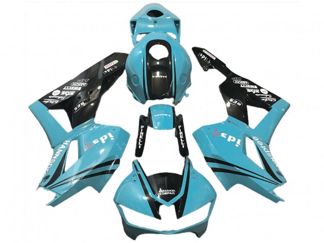 Carenagens Moto Honda CBR600RR 2013-2023 - Azul Claro Preto Brilhante