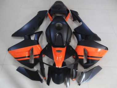 Carenagens Moto Honda CBR600RR 2005-2006 - Preto Fosco Laranja Brilhante