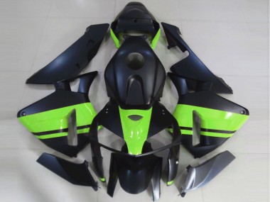 Carenagens Moto Honda CBR600RR 2005-2006 - Preto Fosco Verde Claro