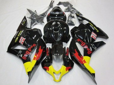 Carenagens Moto Honda CBR600RR 2009-2012 - Preto Brilhante Amarelo Red Bull