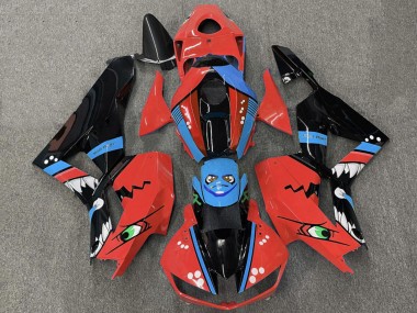 Carenagens Moto Honda CBR600RR 2013-2023 - Vermelho Azul Preto Brilhante Tubarão