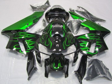 Carenagens Moto Honda CBR600RR 2005-2006 - Preto Brilhante Vibrant Verde Chama