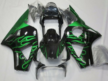 Carenagens Moto Honda CBR954RR 2002-2003 - Preto Brilhante Verde Chama