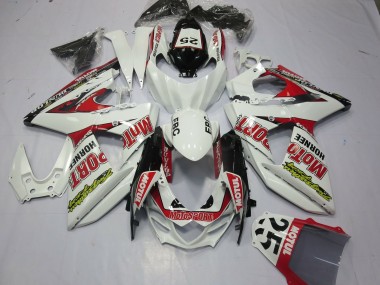 Carenagens Moto Suzuki GSXR 1000 2009-2016 - Branco Vermelho Dunlop 52