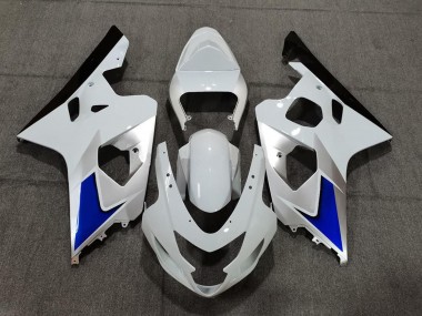 Kits Carenagem Moto Suzuki GSXR 600 / GSXR 750 2004-2005 - Branco Azul Preto