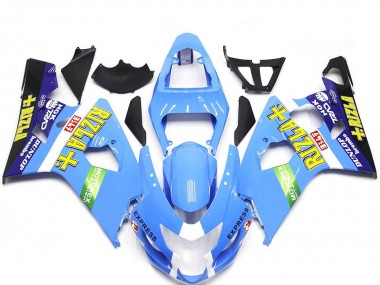 Carenagens Moto Suzuki GSXR 600 / GSXR 750 2004-2005 - Azul Claro Verde Amarelo Rizla Estilo
