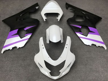 Carenagens Moto Suzuki GSXR 600 / GSXR 750 2004-2005 - Branco Roxo Preto Fosco