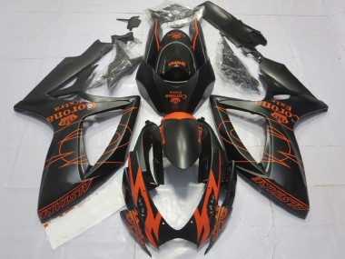 Carenagens Moto Suzuki GSXR 600 / GSXR 750 2006-2007 - Preto Fosco Laranja Corona Extra Alstare Motul