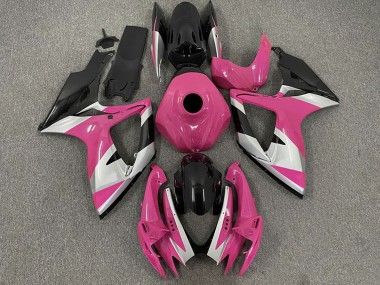 Carenagens Moto Suzuki GSXR 600 / GSXR 750 2006-2007 - Rosa Prata Preto Brilhante