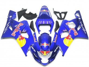 Carenagens Moto Suzuki GSXR 600 / GSXR 750 2004-2005 - Azul Amarelo Red Bull Estilo