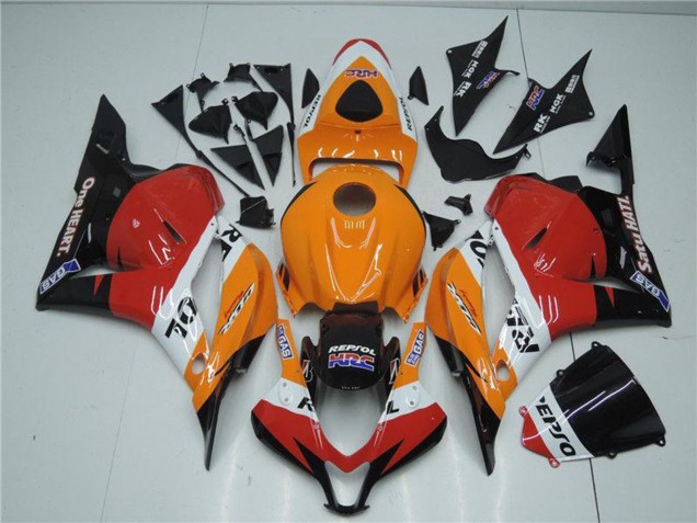 Kit Carenagem Moto Completa Honda CBR600RR 2009-2012 - Laranja Branco Vermelho Preto Brilhante Repsol
