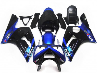 Carenagens Moto Kawasaki ZX6R 2003-2004 - Azul Preto Brilhante Elf