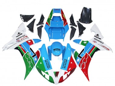 Carenagens Moto Yamaha R1 2002-2003 - Branco Azul Vermelho Verde Motul Michelin Dunlop