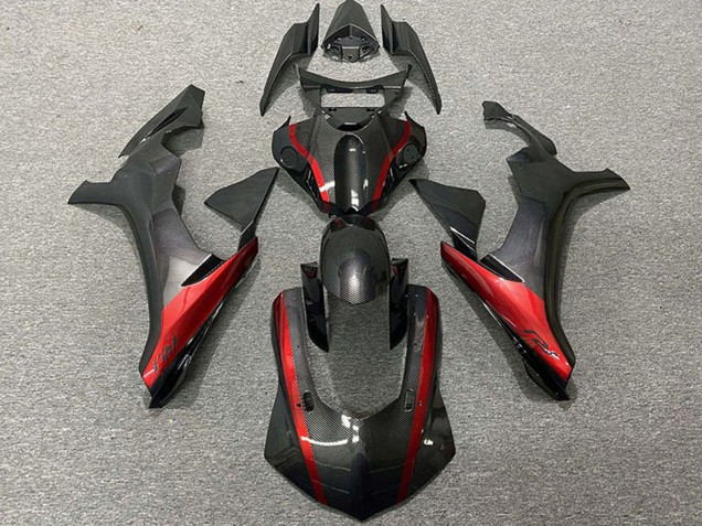 Carenagens Moto Yamaha R1 2015-2019 - Fibra de Carbono Estilo Vermelho