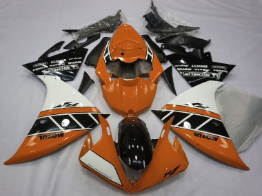 Carenagens Moto Yamaha R1 2012-2014 - Laranja Branco Preto Brilhante