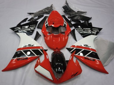 Carenagens Moto Yamaha R1 2012-2014 - Vermelho Branco Preto Brilhante
