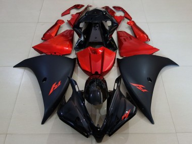 Carenagem Moto Yamaha R1 2012-2014 - Preto Brilhante Preto Fosco Vermelho