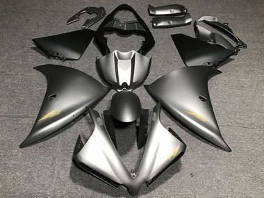 Carenagens Moto Yamaha R1 2012-2014 - Cinzento Fosco Ouro Decalques