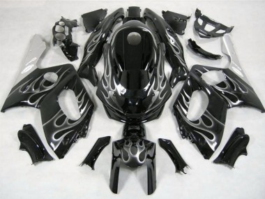 Carenagens Moto Yamaha YZF600R Thundercat 1996-2007 - Preto Brilhante Prata Chama