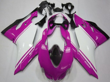 Carenagens Moto Ducati 1199 2011-2014 - Rosa Branco Preto