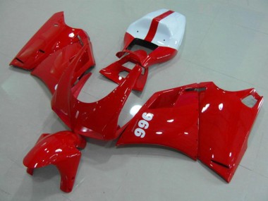 Carenagens Moto Ducati 996 1993-2005 - Vermelho Brilhante Branco