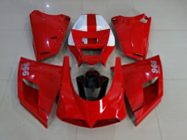 Carenagens Moto Ducati 996 1993-2005 - Vermelho Brilhante Branco Preto