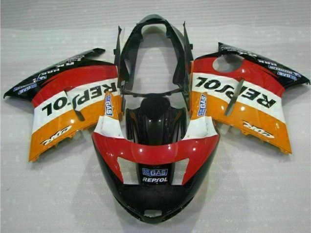 Carenagem Moto Honda CBR1100XX Blackbird 1996-2007 - Laranja Branco Vermelho Preto Brilhante Repsol